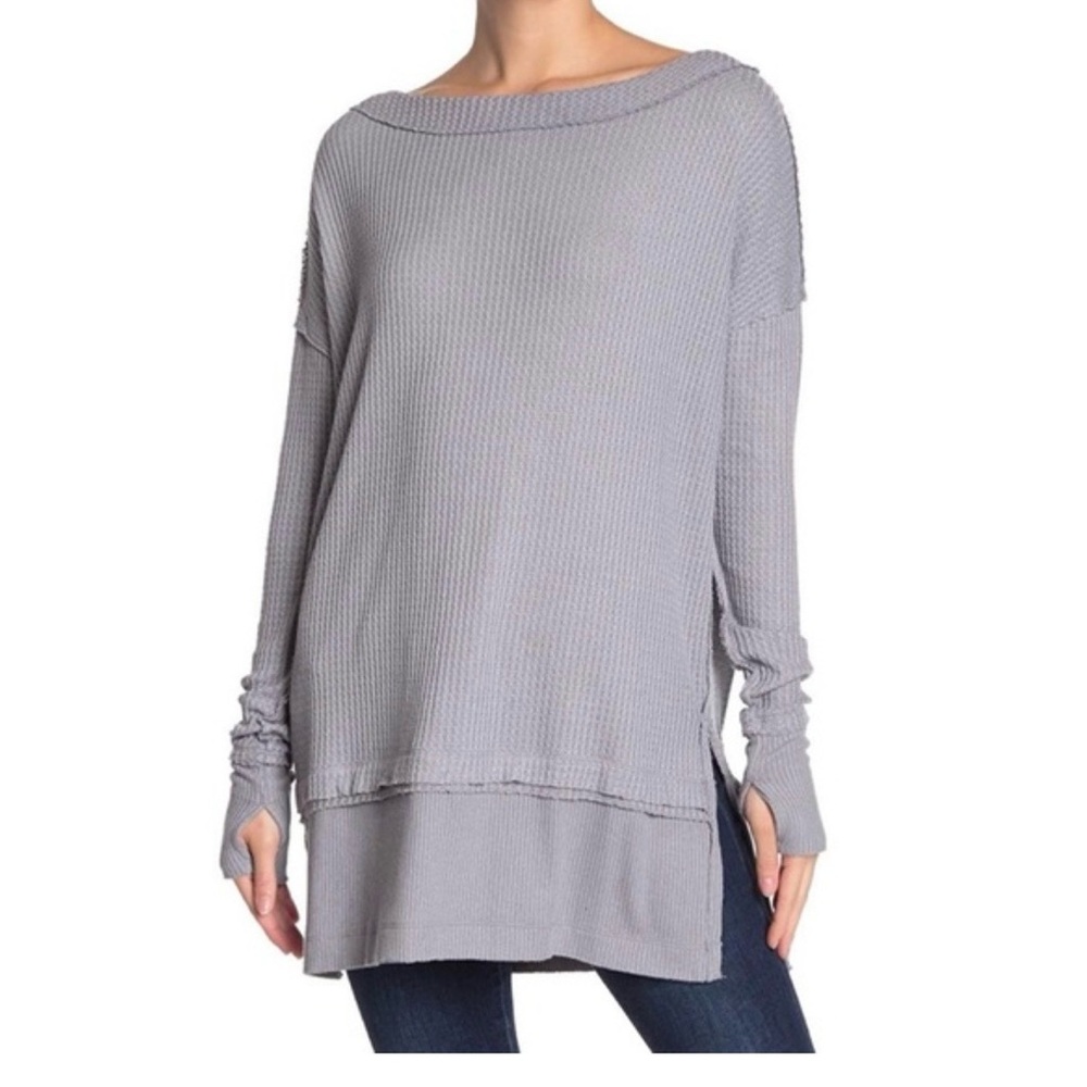 We The Free Free People North Shore Thermal In Storm Gray Size M - Picture 4 of 9
